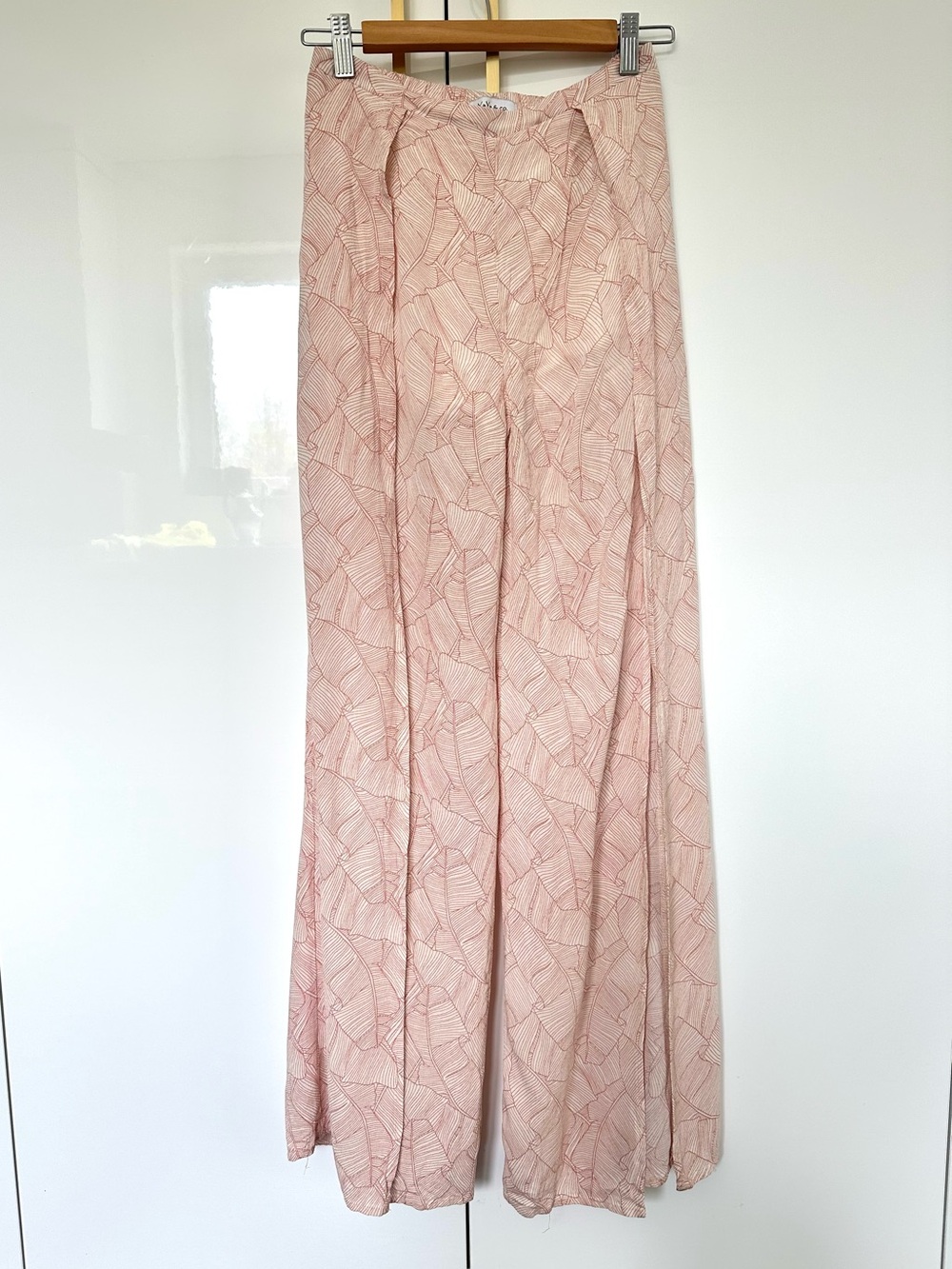 Yaya & co 100% rayon wide leg front slit pants small